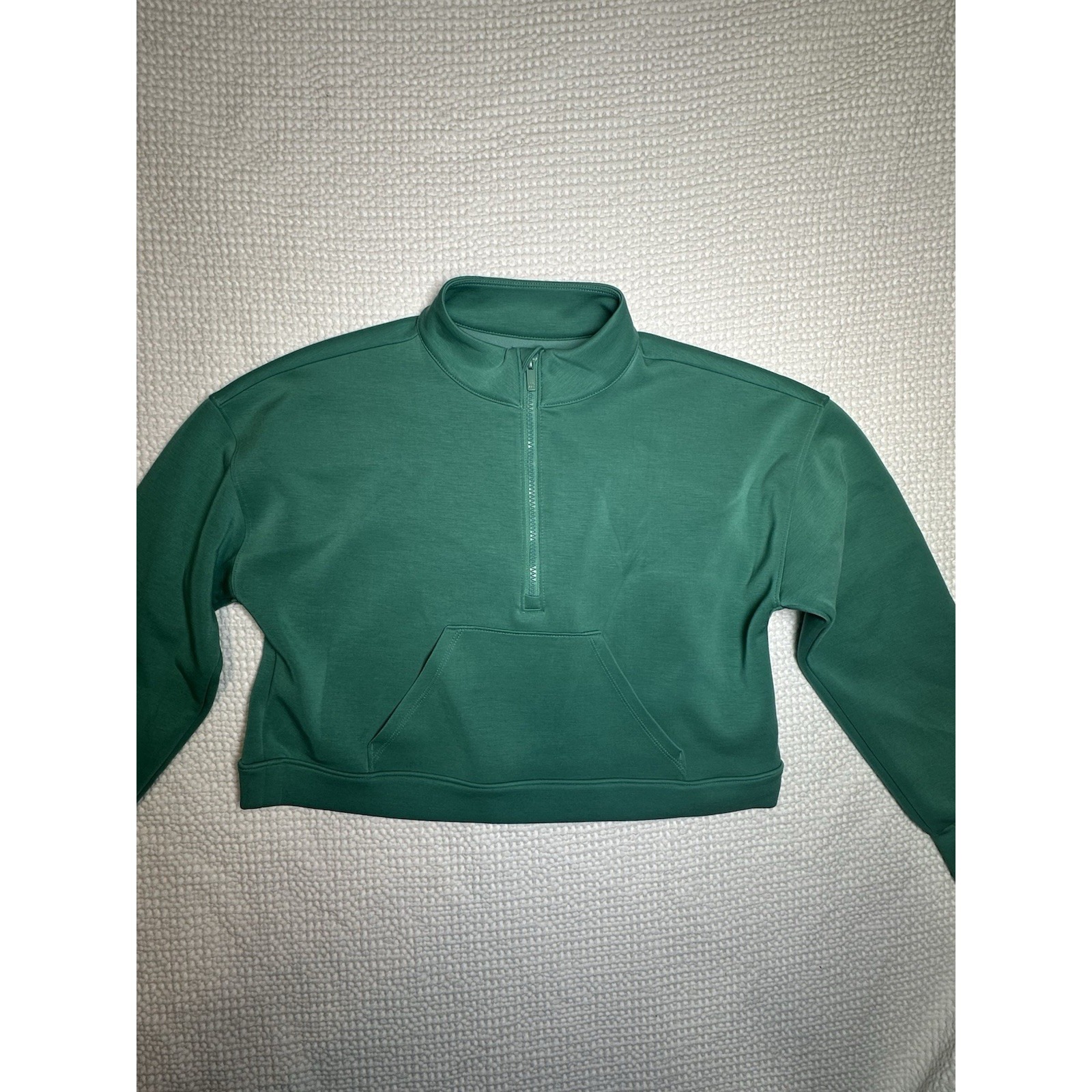 All In Motion Girls Xl 14 Sandwash Half Zip Pullover Green Cropped Sweatshirt